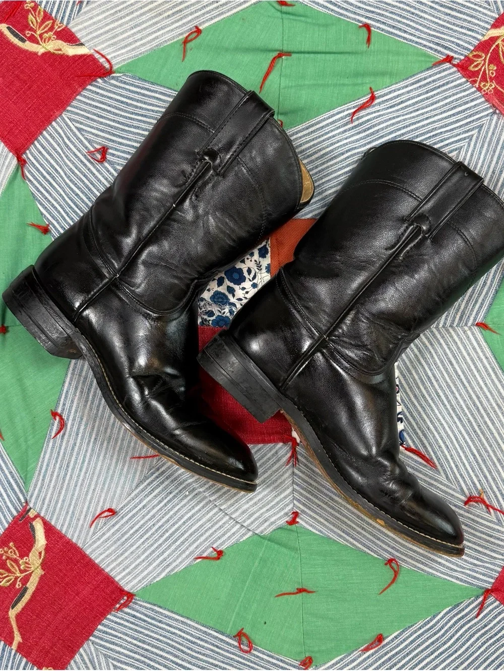 Justin Boots Black Kids' Leather Western Boots